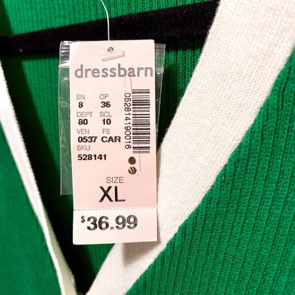 VTG Y2K Dress Barn Womens Long Sleeve Button Up Cardigan Sweater Green Sz M NWT - Picture 4 of 11